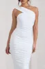 Contour | White One Shoulder Bodycon Midi Dress sold by Club L London