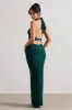 Larisa | Bottle Green Cowl Halter-Neck Maxi Dress With Back Detail sold by Club L London