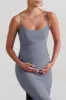Aurelia | Grey Maternity Cami Maxi Dress With Split sold by Club L London