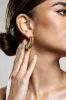 Eclat | Gold Ribbed Dangle Earrings sold by Club L London
