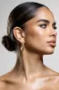 Eclat | Gold Ribbed Dangle Earrings sold by Club L London