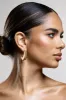 Eclat | Gold Ribbed Dangle Earrings sold by Club L London