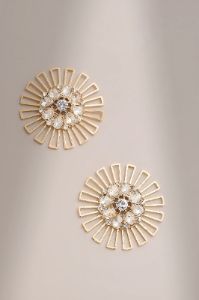 Lucinda | Gold Circle Earrings with Diamantes sold by Club L London