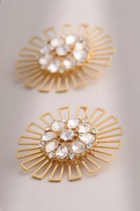 Lucinda | Gold Circle Earrings with Diamantes sold by Club L London