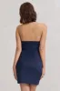 Dani | Navy Halter Neck Tailored Buttoned Bodycon Mini Dress sold by Club L London