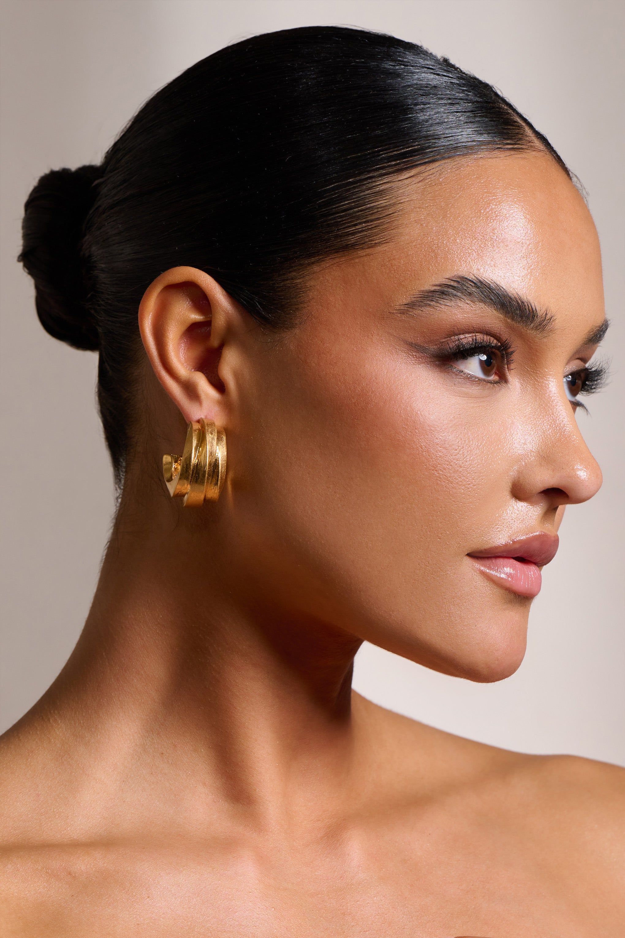Palma | Gold Chunky Hoop Earrings sold by Club L London