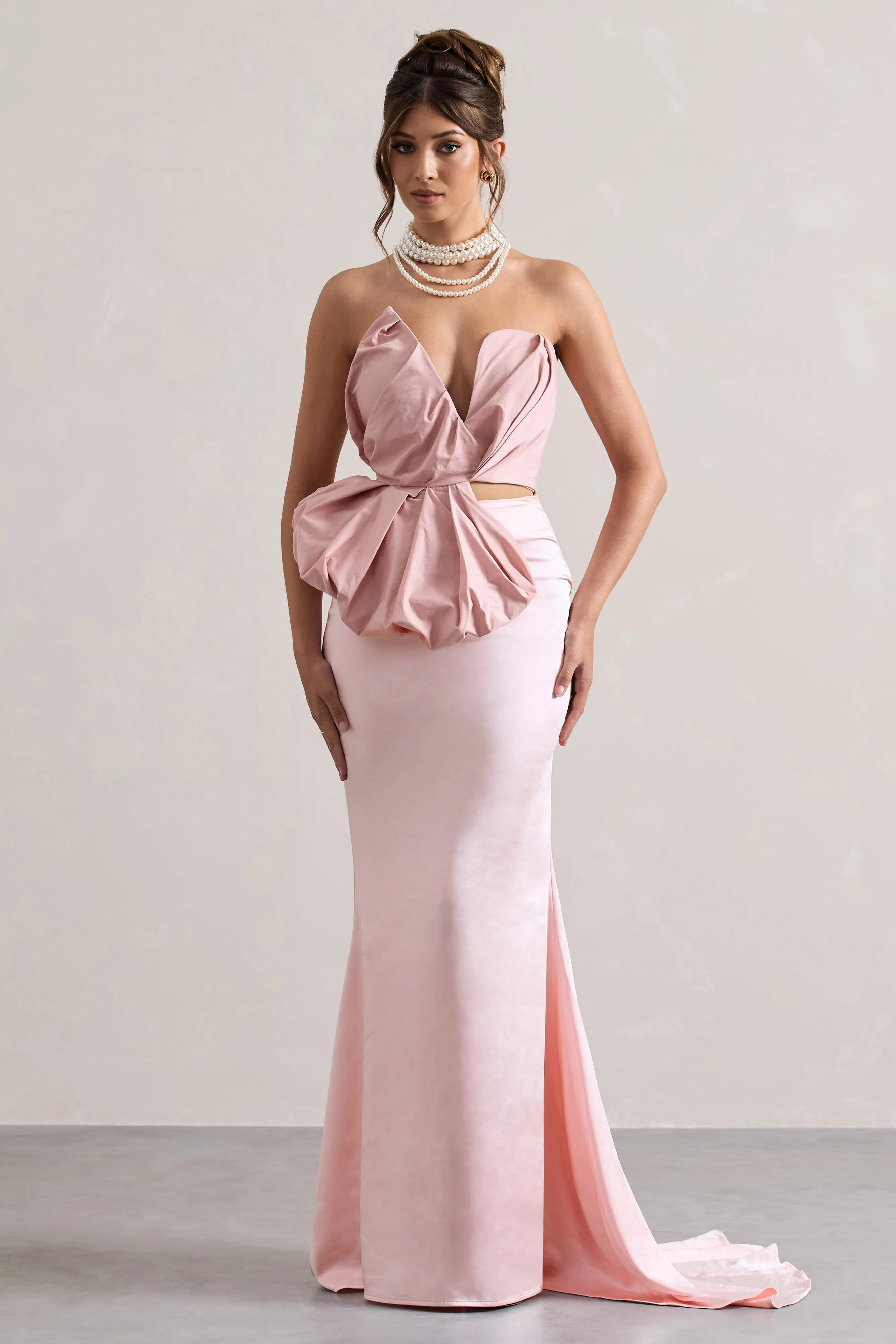 Couture | Pink Satin Maxi Skirt sold by Club L London product image thumbnail 3