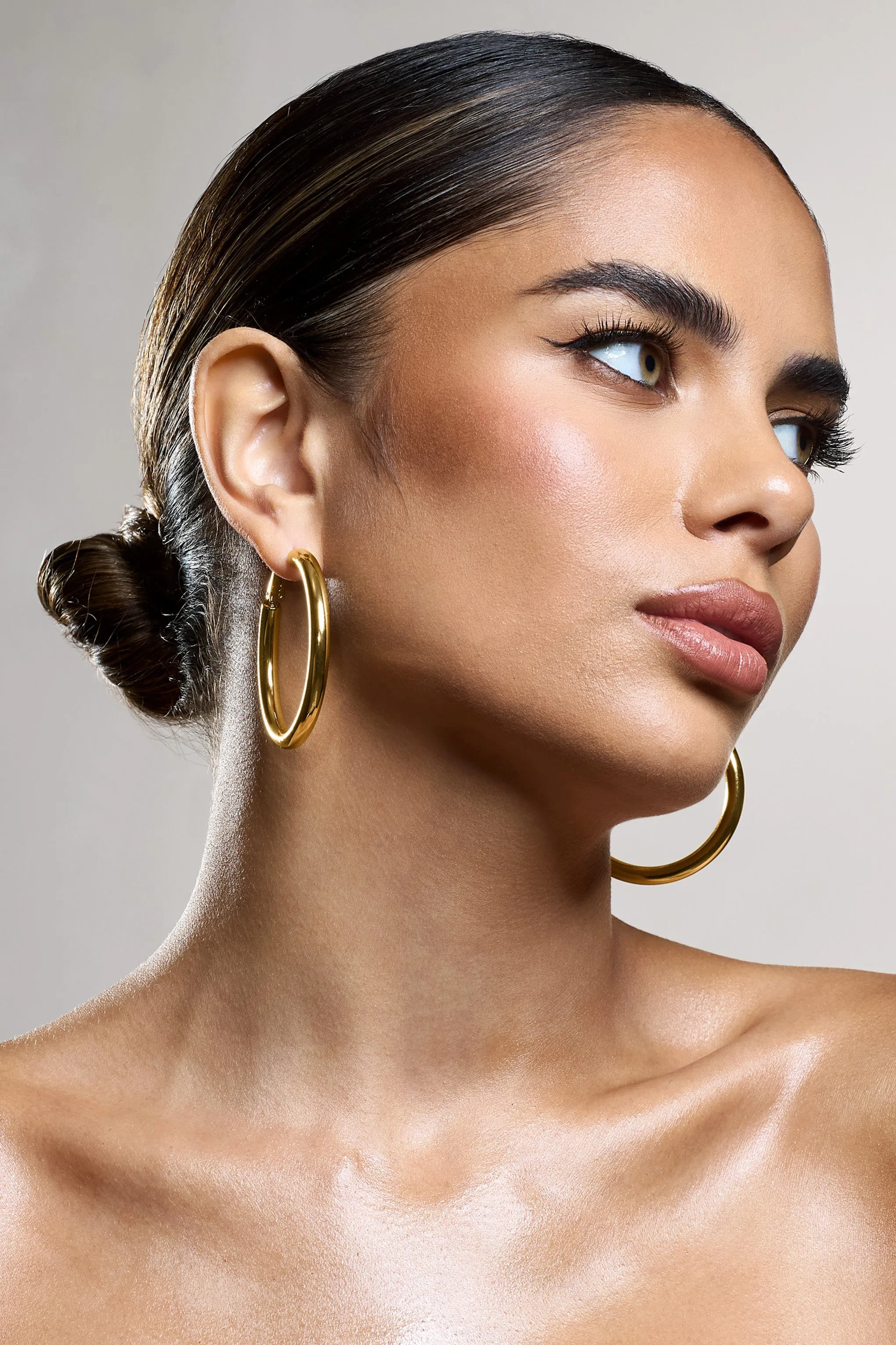 Mira | Gold Hoop Earrings sold by Club L London product image thumbnail 3