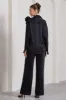 No Limits | Black Satin Wide-Leg Trousers sold by Club L London