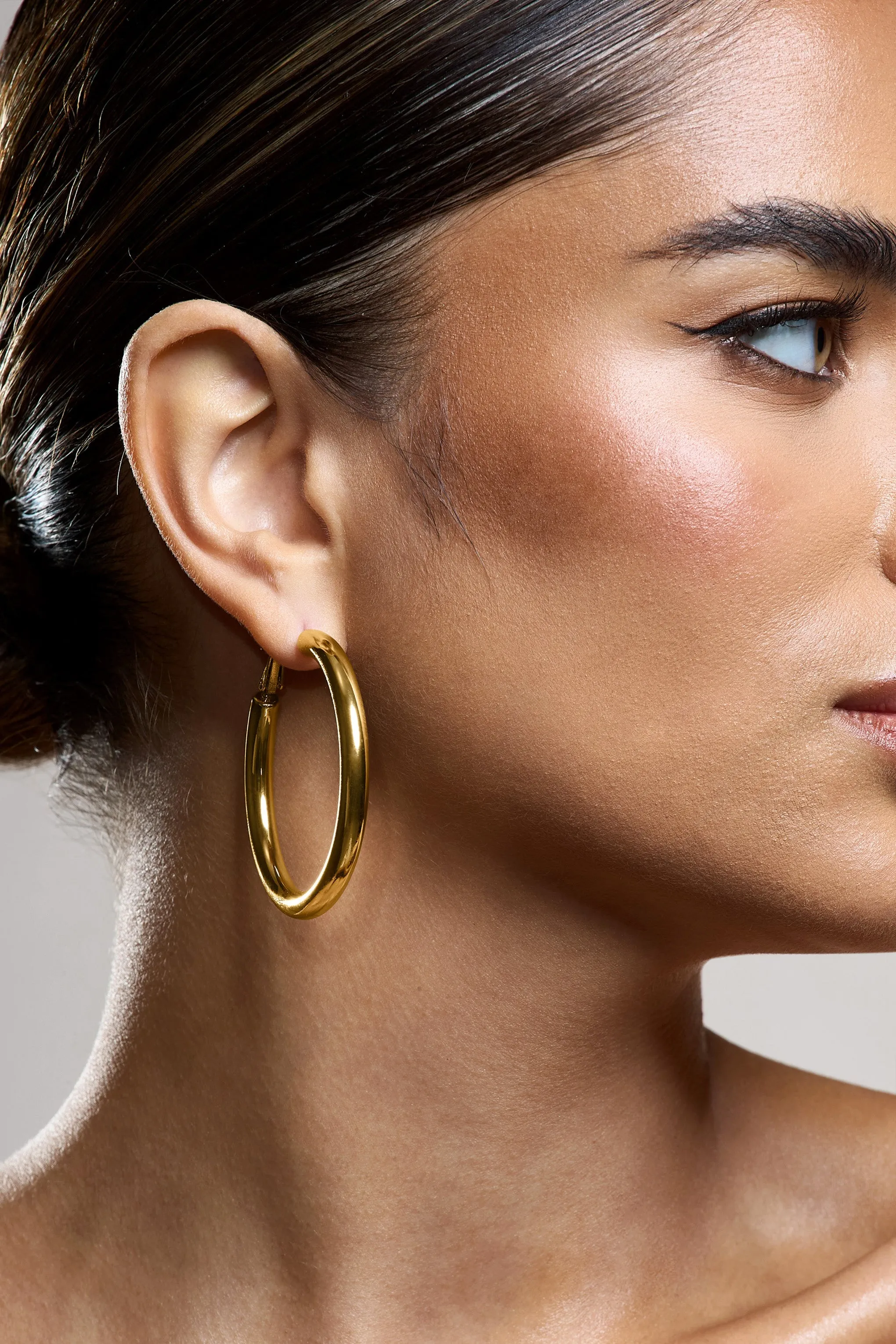 Mira | Gold Hoop Earrings sold by Club L London product image thumbnail 5