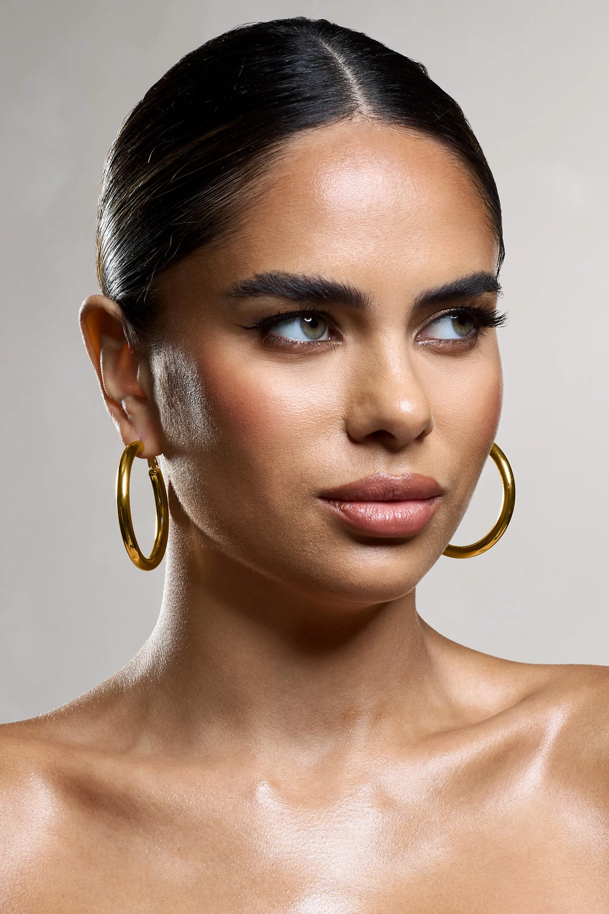 Mira | Gold Hoop Earrings sold by Club L London product image thumbnail 2