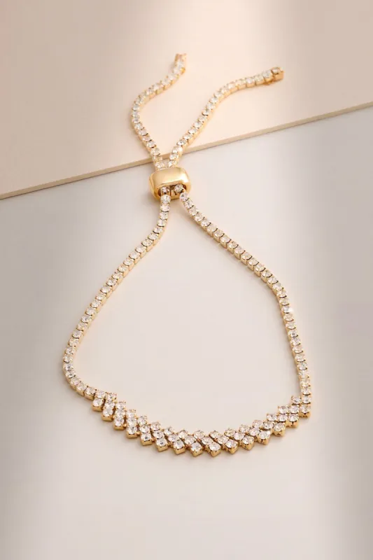 Mollie | Gold Diamante Bracelet sold by Club L London