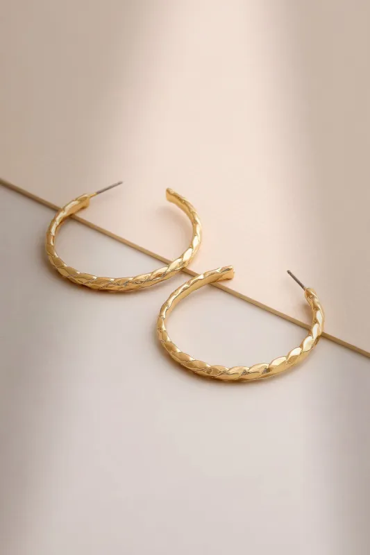 Tina | Gold Thin Hoop Earrings sold by Club L London