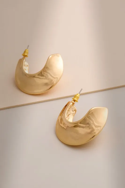 Malta | Gold Chunky Hoop Earrings sold by Club L London