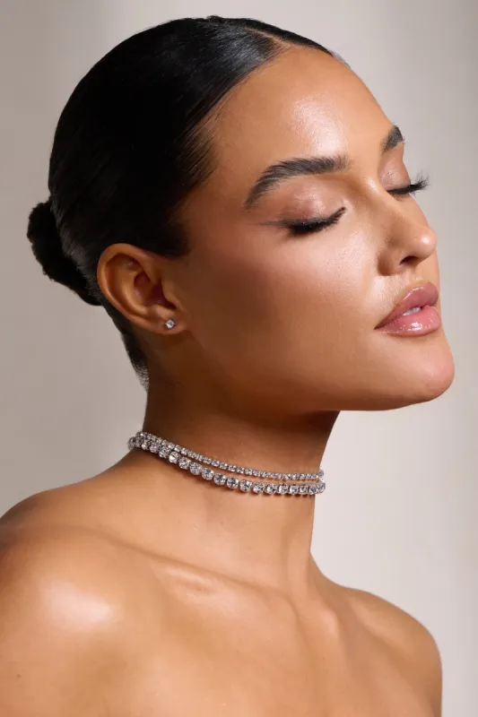 Rae | Silver Diamante Layered Two Piece Set sold by Club L London