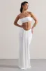Vitality | White Ruched Drape Maxi Skirt sold by Club L London