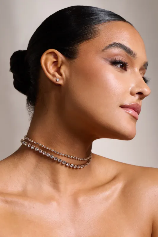 Rae | Gold Diamante Layered Two Piece Set sold by Club L London