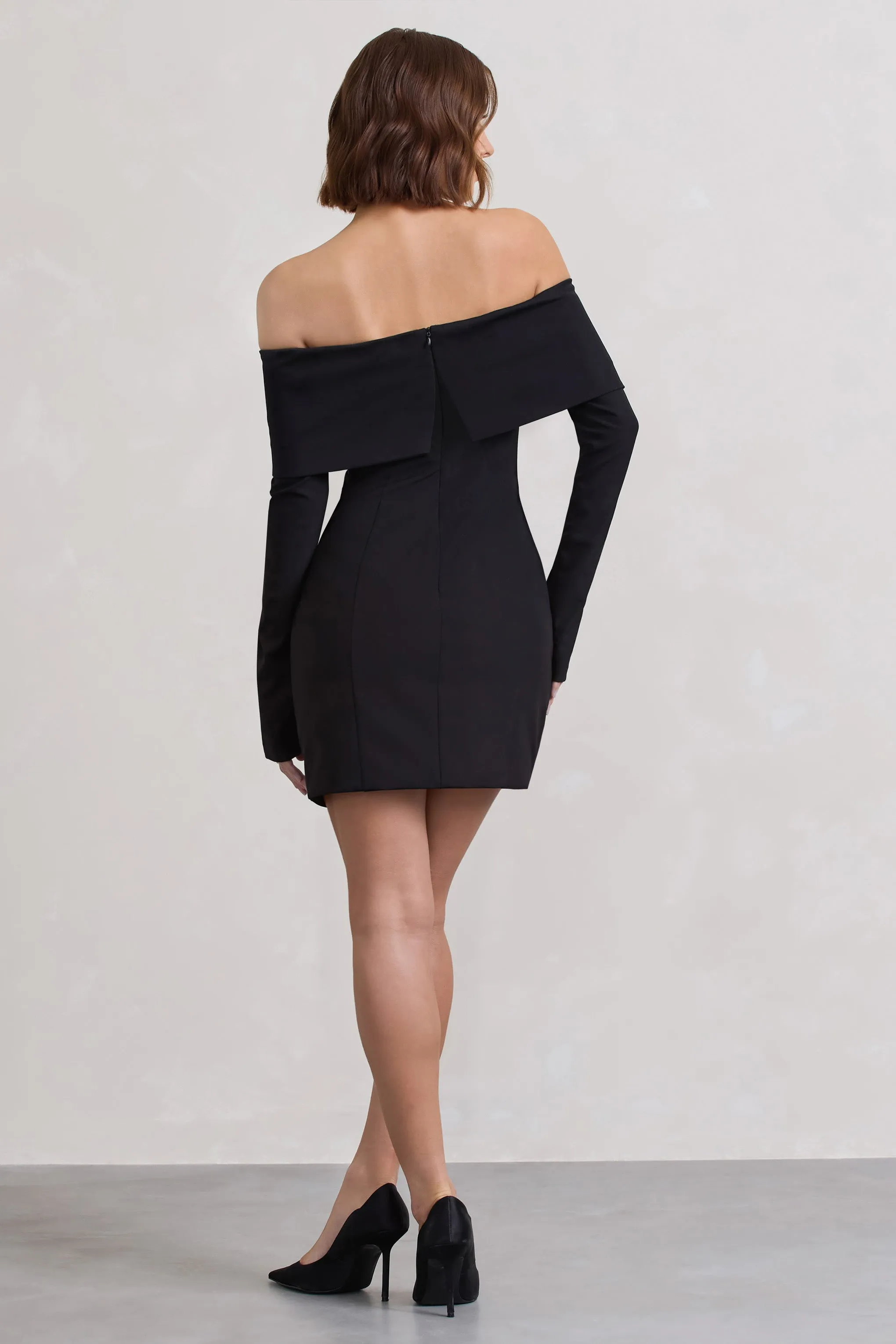 Tara | Black Bardot Tailored Blazer Dress sold by Club L London product image thumbnail 2