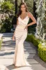 Heavenly | Cream Satin Sweetheart Neckline Wrap Front Fishtail Maxi Dress sold by Club L London