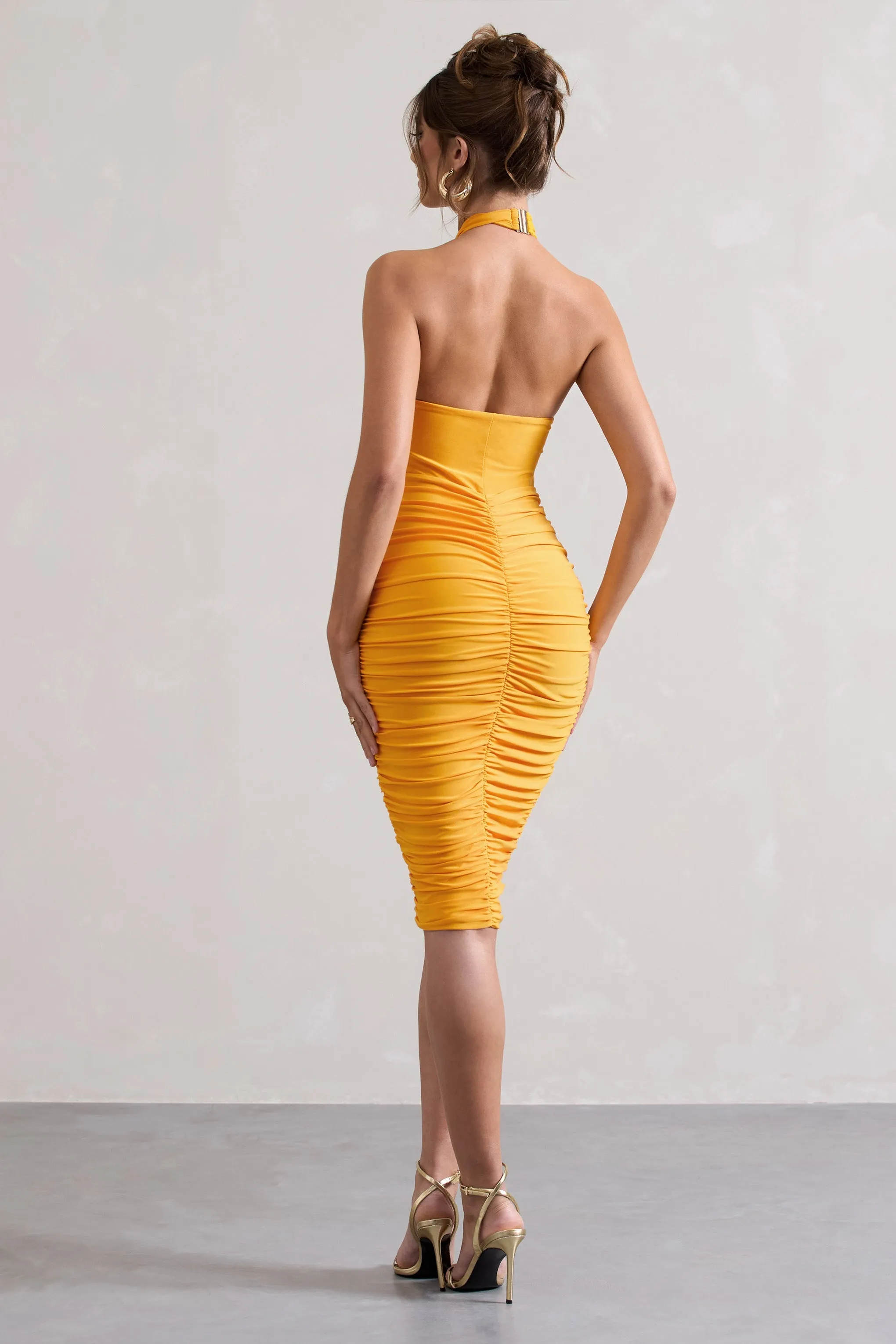 Serendipity | Mango Halter Neck Knot Midi Dress sold by Club L London product image thumbnail 2