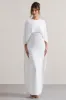 Palena | White Draped Maxi Dress With Cape Sleeves sold by Club L London