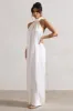 Gloriana | Cream Satin High-Neck Maxi Dress sold by Club L London