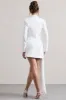 Spiral | White Tailored Blazer Mini Dress With Asymmetric Hem sold by Club L London