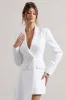Spiral | White Tailored Blazer Mini Dress With Asymmetric Hem sold by Club L London
