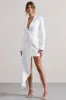 Spiral | White Tailored Blazer Mini Dress With Asymmetric Hem sold by Club L London