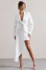 Spiral | White Tailored Blazer Mini Dress With Asymmetric Hem sold by Club L London