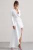 Spiral | White Tailored Blazer Mini Dress With Asymmetric Hem sold by Club L London