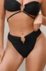 Rises | Black High Waisted Bikini Bottoms sold by Club L London