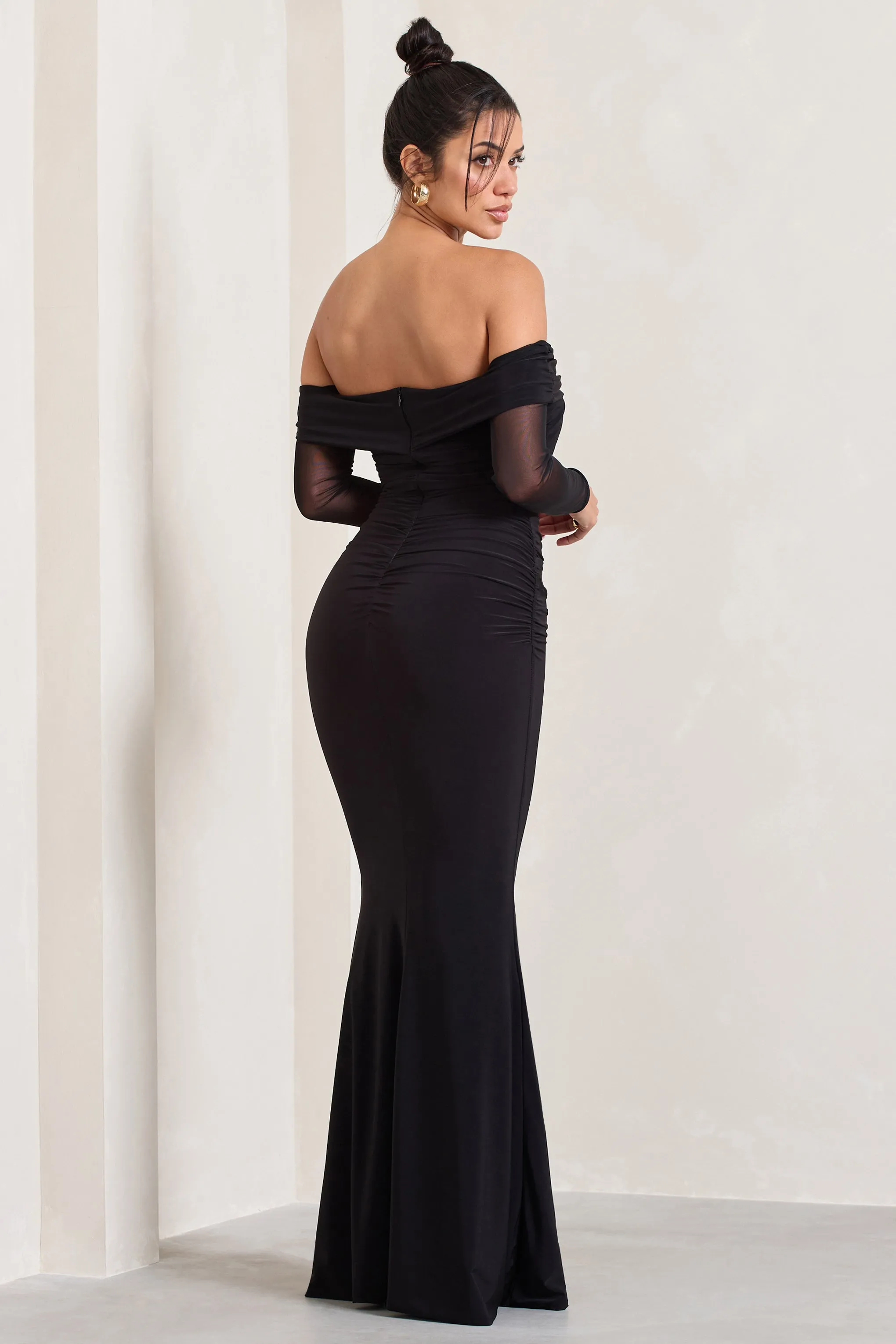 Alex | Black Bardot Twist Maxi Dress sold by Club L London product image thumbnail 2