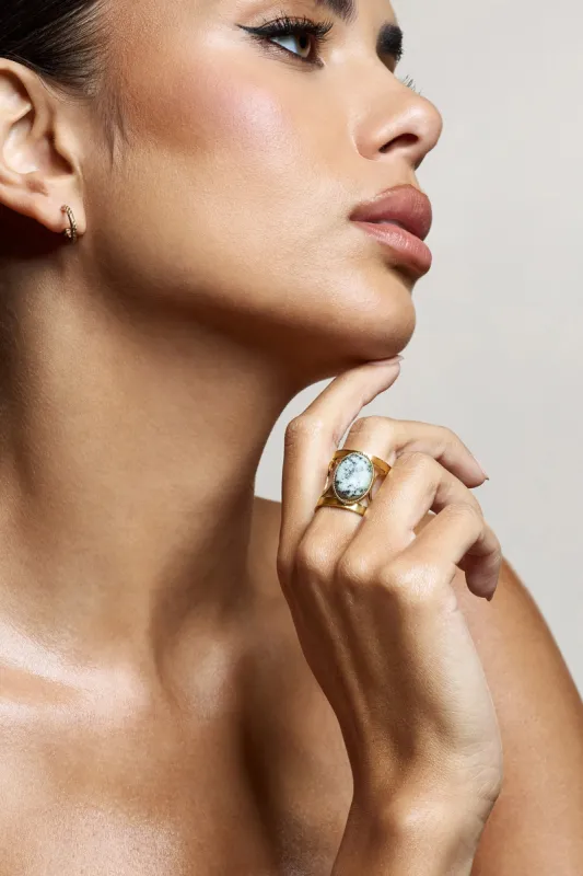 Caspian | Marble Pendant Adjustable Ring sold by Club L London