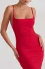 Adele | Red Ruched Fishtail Cami Maxi Dress sold by Club L London