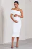 Remember Me | White Maternity One Shoulder Midi Dress sold by Club L London