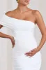 Remember Me | White Maternity One Shoulder Midi Dress sold by Club L London