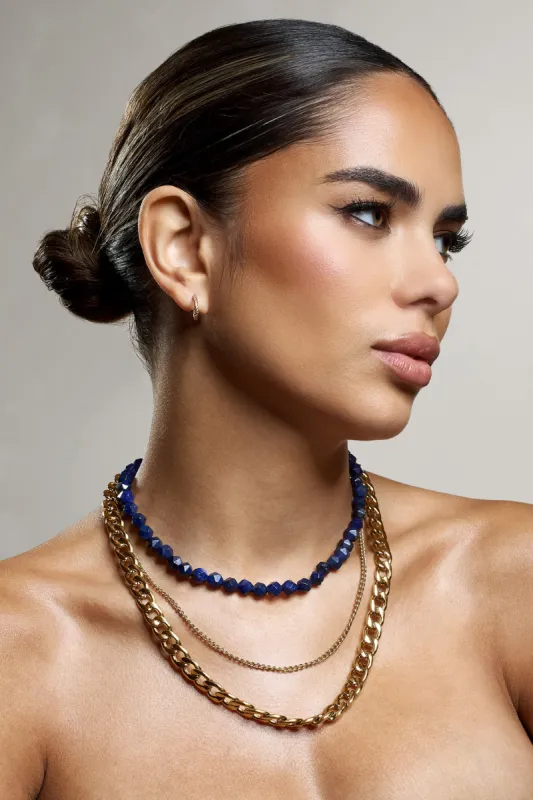 Juni | Blue & Gold Layered Necklace sold by Club L London