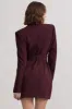Genesis | Plum Belted Utility Blazer Dress sold by Club L London