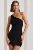 Onyx | Black Ruched One Shoulder Mini Dress sold by Club L London