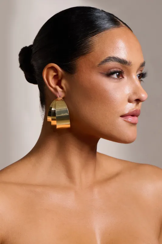 Myah | Gold Chunky Multi Hoop Earrings sold by Club L London
