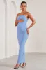 Juniper | Powder Blue Strapless Maternity Maxi Dress sold by Club L London