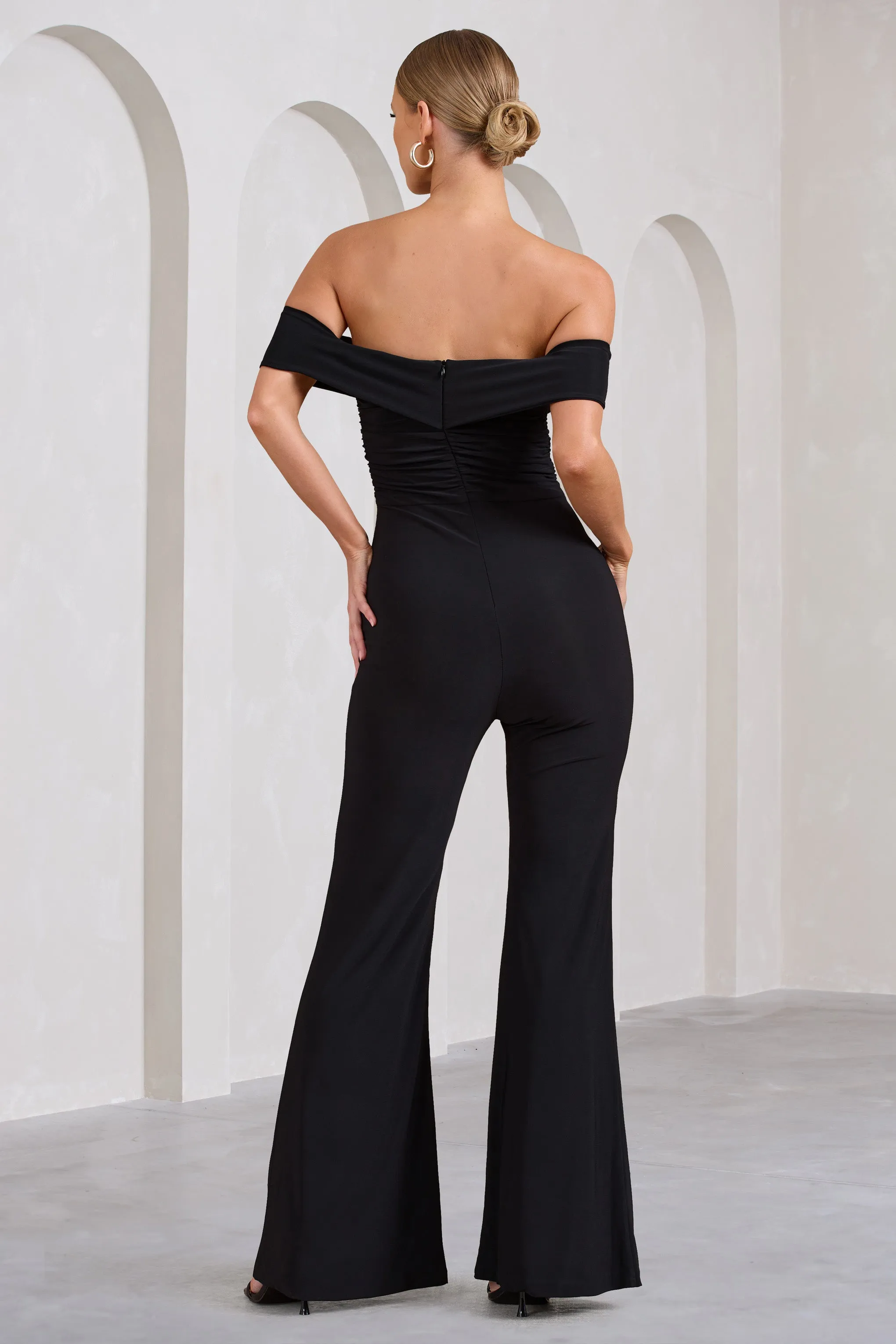Recognition | Black Off The Shoulder Ruched Jumpsuit sold by Club L London product image thumbnail 2