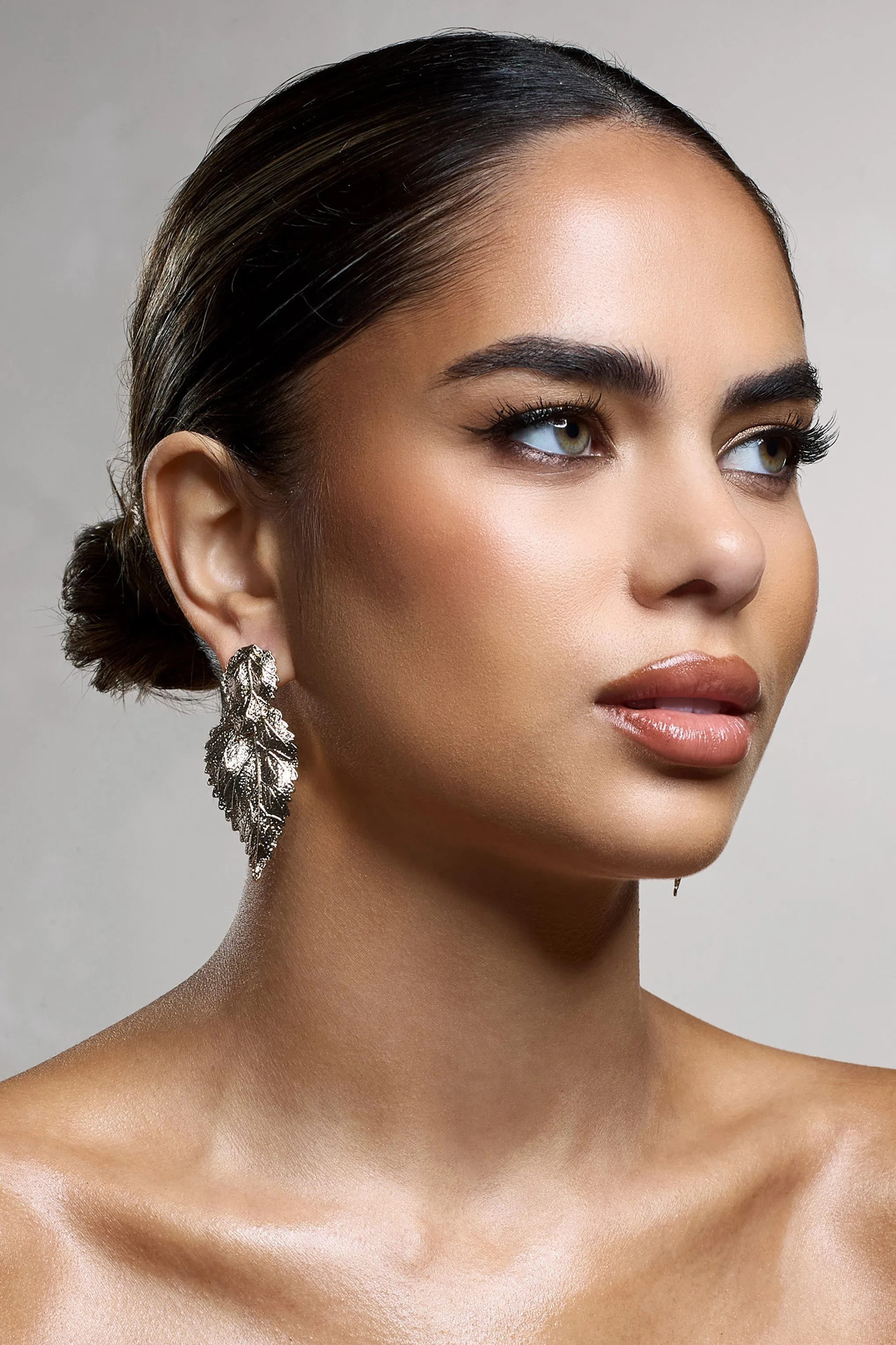 Hazel | Golf Leaf Dangle Earrings sold by Club L London product image thumbnail 3