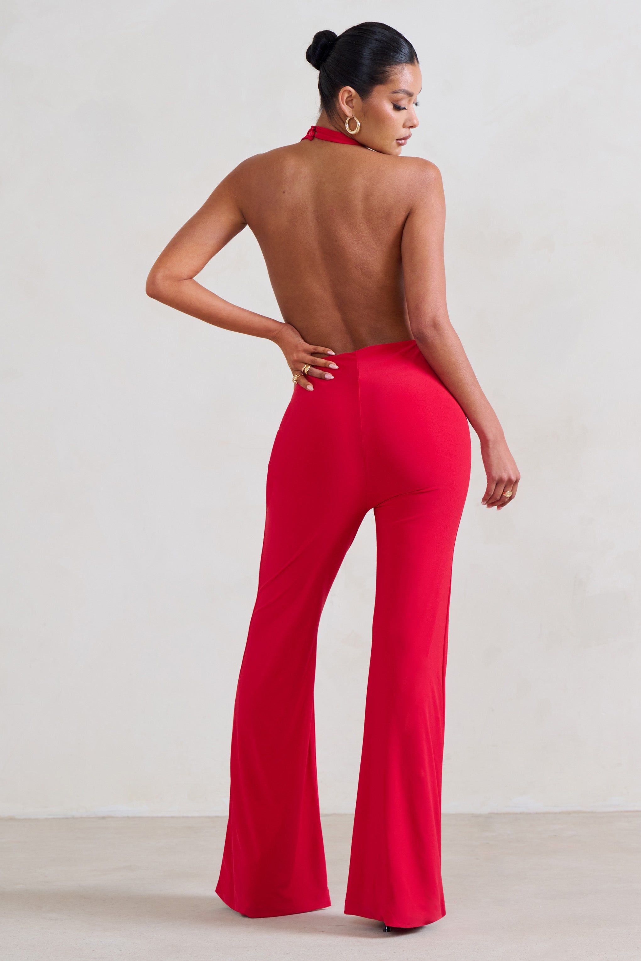 Rhyla | Red Cowl Neck Jumpsuit sold by Club L London product image thumbnail 2
