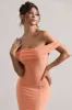 Law of Attraction | Coral Bardot Draped Split Maxi Dress sold by Club L London