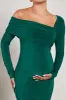 Heartbeat | Bottle Green One-Shoulder Long-Sleeved Maternity Midi Dress sold by Club L London