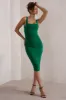 Lisbon | Evergreen Square Neck Ruched Midi Dress sold by Club L London