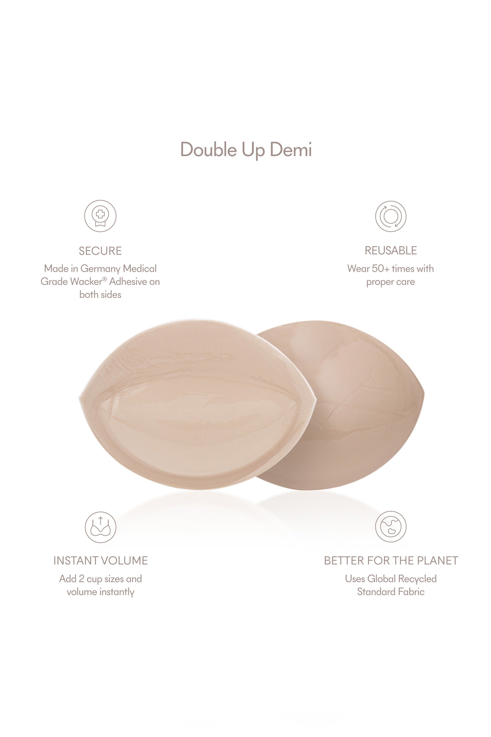 Double Up | NOOD Adhesive Demi Push-Up Pads No.5 sold by Club L London product image thumbnail 4