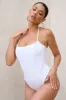After Sun | White Corset Halter Swimsuit sold by Club L London